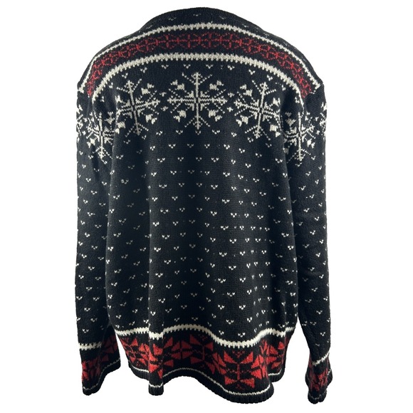 J. Jill Women's Holiday Sweater XL Wool Blend‎ Full Zip Reindeer Snowflakes - Picture 3 of 8